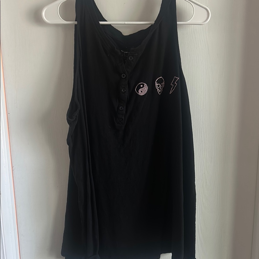 Torrid Black Asymmetrical Sleeveless Tank Top